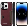 thumbnail image 1 of ELEHOLD for iPhone 15 Case Vintage Premium PU Leather Wallet Case with Back Credit Card Holder Slim Thin Lightweight Shockproof iPhone 15 Phone Case -6.1 inch,Winered, 1 of 8