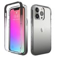 thumbnail image 1 of ELEHOLD for iPhone 15 Clear Case,Gradient Clear Shockproof Flexible Bumper Transparent Non-Yellowing Slim Lightweight 2 in 1 Protective Case for Apple iPhone 15,Black, 1 of 5