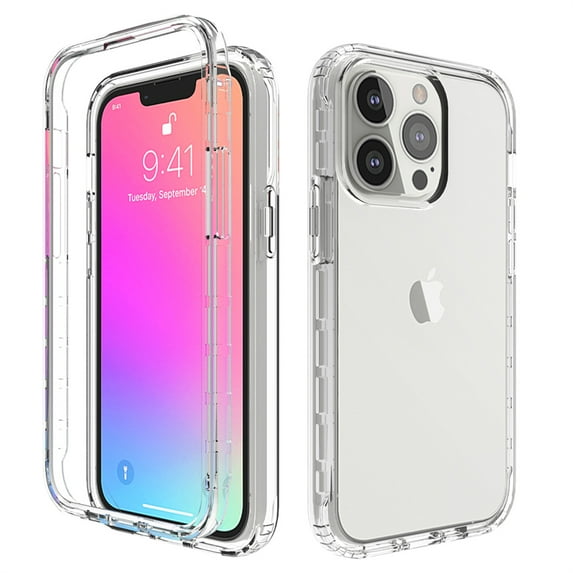 ELEHOLD for iPhone 15 Clear Case,Gradient Clear Shockproof Flexible Bumper Transparent Non-Yellowing Slim Lightweight 2 in 1 Protective Case for Apple iPhone 15,Clear
