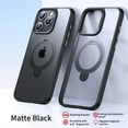 thumbnail image 1 of ELEHOLD for iPhone 15 Magnetic Clear Case,Translucent Clear Back Cover Foldable Ring Holder Kickstand Compatible with Mag Safe Anti-Fingerprint Anti-Scratch Rugged Shockproof Case,Black, 1 of 6