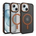 thumbnail image 1 of ELEHOLD for iPhone 15 Matte Magnetic Case,Translucent Clear Cover Compatible with Mag Safe, Military Grade Drop Protection Shockproof Back Phone Cover for iPhone 15,Orange, 1 of 7