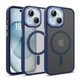 thumbnail image 1 of ELEHOLD for iPhone 15 Matte Magnetic Case,Translucent Clear Cover Compatible with Mag Safe, Military Grade Drop Protection Shockproof Back Phone Cover for iPhone 15,Blue, 1 of 7
