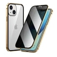 thumbnail image 1 of ELEHOLD for iPhone 15 Plus 6.7 inch Privacy Case, Anti-Peeping Double Metal Side Clear Tempered Glass Privacy Screen Protector Anti-Fall Shockproof Powerful Magnetic Case for iPhone 15 Plus,Gold, 1 of 6