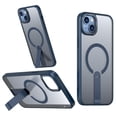 thumbnail image 1 of ELEHOLD For iPhone 15 Plus 6.7Inch Slim Shockproof Magnetic Phone Case, Horizontal & Vertical Kickstand Rugged Cover, MagSafe Compatibe, with Metal Lens Ring, Blue, 1 of 1