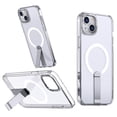 thumbnail image 1 of ELEHOLD For iPhone 15 Plus 6.7Inch Slim Shockproof Magnetic Phone Case, Horizontal & Vertical Kickstand Rugged Cover, MagSafe Compatibe, with Metal Lens Ring, Clear, 1 of 6