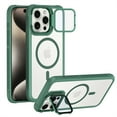 thumbnail image 1 of ELEHOLD for iPhone 15 Plus Case,Compatible with Magsafe  Clear Adjustable Kickstand Magnetic Slim Non-slip Shockproof Protection Case with HD Lens Protector for iPhone 15 Plus,Green, 1 of 8