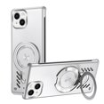 thumbnail image 1 of ELEHOLD for iPhone 15 Plus Case,Magnetic Adjustable Ring Holder Kickstand Breathable Hole Slim Heat Radiation Frameless Shockproof Protective Case for iPhone 15 Plus,Silver, 1 of 7