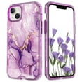 thumbnail image 1 of ELEHOLD for iPhone 15 Plus Case, Slim Hybrid Hard PC Soft TPU Bumper Protective Cover Cute Fashion Marble Pattern 3 in 1 Shockproof  Anti-scratch for Women Girls iPhone 15 Plus 6.7" Phone Case,D, 1 of 6