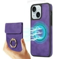 thumbnail image 1 of ELEHOLD for iPhone 15 Plus Case Synthetic Leather 2-in-1 Phone Case with Magnetic Detachable Card Holder Ring Holder Stand Drop Protection Shockproof Wallet Case,purple, 1 of 8