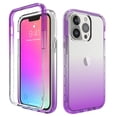 thumbnail image 1 of ELEHOLD for iPhone 15 Plus Clear Case,Gradient Clear Shockproof Flexible Bumper Transparent Non-Yellowing Slim Lightweight 2 in 1 Protective Case for Apple iPhone 15 Plus,Purple, 1 of 5