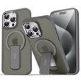 thumbnail image 1 of ELEHOLD for iPhone 15 Plus,Compatible with Magsafe Military Grade Invisible Kickstand Shockproof Protection Translucent Matte Anti-Scratch Protective Case for iPhone 15 Plus,Gray, 1 of 6