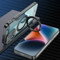thumbnail image 1 of ELEHOLD for iPhone 15 Plus Full Body Case with Built-in Screen Protector, Magnetic Adsorption Metal Bumper with Safety Lock Shockproof Protection Mag Safe Compatible Folding Ring Stand Cover,black, 1 of 8