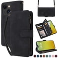 thumbnail image 1 of ELEHOLD for iPhone 15 Plus Wallet Crossbody Case,Large Capacity Card Slots Zipper Purse Kickstand Function Magnetic Clasp Shoulder Strap Wrist Lanyard Flip Leather Case for iPhone 15 Plus,Black, 1 of 6