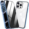 thumbnail image 1 of ELEHOLD for iPhone 15 Privacy Case, Anti-Peeping Double Metal Side Clear Tempered Glass Privacy Screen Protector Anti-Fall Shockproof Powerful Magnetic Case for iPhone 15 -6.1 inch ,Blue, 1 of 6
