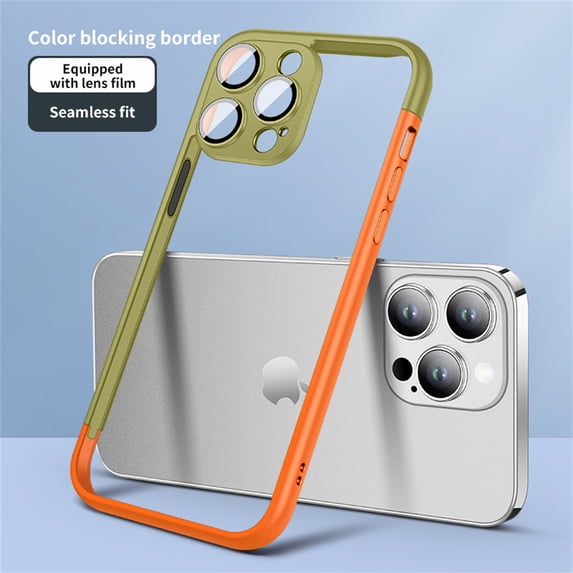 ELEHOLD for iPhone 15 Pro Bumper Frame (No Back) Built-in Camera Cover Slim Lightweight Soft TPU+PC Bumper Frame Cover Backless Shockproof Heavy Duty Protection Excellent Heat Dissipation,F