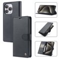 thumbnail image 1 of ELEHOLD for iPhone 15 Pro Business Wallet Case with RFID Blocking Credit Card Holder PU Leather Flip Kickstand Protective Shockproof Cover Women Men for iPhone 15 Pro,Black, 1 of 6