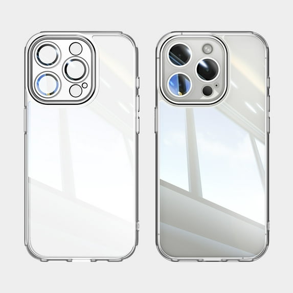 ELEHOLD for iPhone 15 Pro Case,Camera Lens Protector Crystal Clear Non-Yellowing Shockproof Anti-Scratch Transparent Hard Back Slim Fit Case for iPhone 15 Pro,White