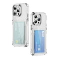 thumbnail image 1 of ELEHOLD for iPhone 15 Pro Case,Clear Card Holder Kickstand Credit Card Slot Soft TPU+Hard PC Slim Bumper Anti-Scratch Shockproof Protective Wallet Case for iPhone 15 Pro,Clear, 1 of 8