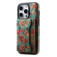 thumbnail image 1 of ELEHOLD for iPhone 15 Pro Case, Compatible with Mag Safe Accessory Flower Luxury Leather Detachable Card Holder Kickstand Shockproof Wallet Case for iPhone 15 Pro,Blue, 1 of 8