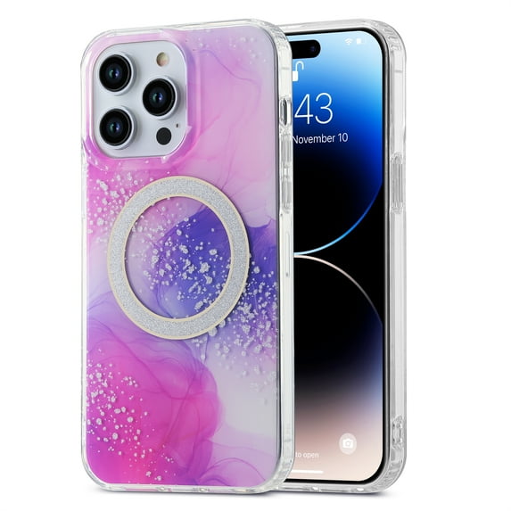 ELEHOLD for iPhone 15 Pro Case Compatible with MagSafe,Cute Marble Pattern iPhone 15 Pro Case Shockproof TPU Bumper Durable Cover Slim Lightweight Phone Case for Women Girls,E