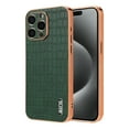 thumbnail image 1 of ELEHOLD for iPhone 15 Pro Case,Compatible with MagSafe Luxury PU Leather Embossed Crocodile Pattern Plating Edge Shockproof Smudge-proof Full Protection Case for iPhone 15 Pro,Green, 1 of 8