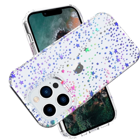 ELEHOLD for iPhone 15 Pro Case, Fashion IMD Marble Pattern Anti-Scratch Slim Lightweight Hybrid Shockproof Protective Cover for iPhone 15 Pro 6.1 Inch,Star