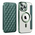 thumbnail image 1 of ELEHOLD for iPhone 15 Pro Case Flip Folio Built-in Card Holder RFID Blocking Protective Leather Case Transparent Clear Back Magnetic Compatible with Mag Safe Shockproof Cover,darkgreen, 1 of 1
