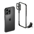 thumbnail image 1 of ELEHOLD For iPhone 15 Pro Case, Metal Frame Heat Dissipation Net Detachable Lens Cap Rugged Shockproof Bumper Frame Phone Case Cover For iPhone 15 Pro,Black, 1 of 8