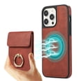 thumbnail image 1 of ELEHOLD for iPhone 15 Pro Case Synthetic Leather 2-in-1 Phone Case with Magnetic Detachable Card Holder Ring Holder Stand Drop Protection Shockproof Wallet Case,winered, 1 of 8
