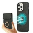 thumbnail image 1 of ELEHOLD for iPhone 15 Pro Case Synthetic Leather 2-in-1 Phone Case with Magnetic Detachable Card Holder Ring Holder Stand Drop Protection Shockproof Wallet Case,black, 1 of 8