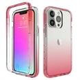 thumbnail image 1 of ELEHOLD for iPhone 15 Pro Clear Case,Gradient Clear Shockproof Flexible Bumper Transparent Non-Yellowing Slim Lightweight 2 in 1 Protective Case for Apple iPhone 15 Pro,Red, 1 of 5
