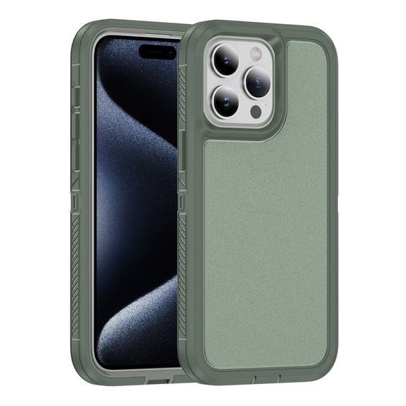 ELEHOLD for iPhone 15 Pro Hybrid Hard Case,Matte Frosted Back Slim Lightweight Anti-Slip Texture Shockproof Bumper Rugged Protective Case for iPhone 15 Pro,Green