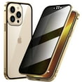 thumbnail image 1 of ELEHOLD for iPhone 15 Pro Max 6.7 inch Privacy Case, Anti-Peeping Glass Double Metal Side Clear Tempered Glass Privacy Screen Protector Anti-Fall Shockproof Powerful Magnetic Slim Case,Gold, 1 of 6