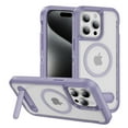 thumbnail image 1 of ELEHOLD for iPhone 15 Pro Max Case,Compatible with Mag Safe Accessory,Magnetic Heavy Duty Drop Protection Invisible Kickstand Rugged Military-Grade Protective Phone Case ,Purple+Clear, 1 of 7