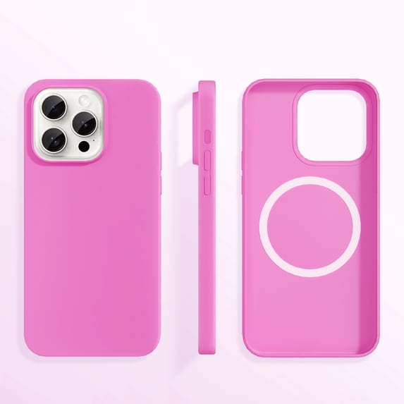 ELEHOLD for iPhone 15 Pro Max Case,Compatible with MagSafe Colorful Anti-Scratch Soft Microfiber Lining Full Body Protective Shockproof Ultra Slim Phone Case for iPhone 15 Pro Max,Rose