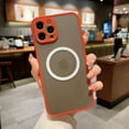 thumbnail image 1 of ELEHOLD for iPhone 15 Pro Max Case Compatible with Magsafe, Magnetic Matte Frosted Clear Slim Thin Phone Case Shockproof Protective Cover for Apple iPhone 15 Pro Max 6.7",Red, 1 of 7