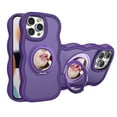 thumbnail image 1 of ELEHOLD for iPhone 15 Pro Max Case, Cute Curly Wavy Shape Magnetic Small Mirror Ring Stand Women Girls Shockproof Protection Case with Strap for iPhone 15 Pro Max,Purple, 1 of 12