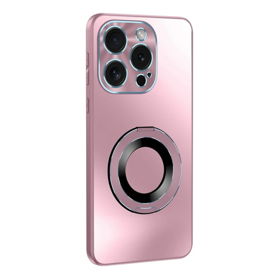 ELEHOLD for iPhone 15 Pro Max Case, Invisible Ring Kickstand Compatible with Magsafe Accessory Luxury Plating Shockproof Protective Phone Case for iPhone 15 Pro Max,Pink