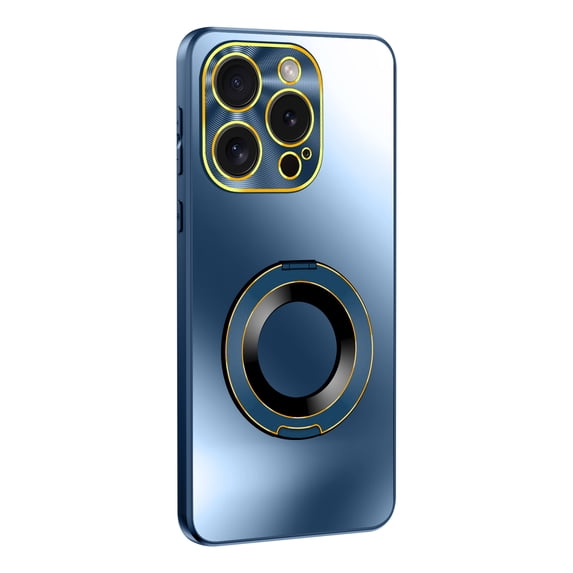 ELEHOLD for iPhone 15 Pro Max Case, Invisible Ring Kickstand Compatible with Magsafe Accessory Luxury Plating Shockproof Protective Phone Case for iPhone 15 Pro Max,Titaniumblue
