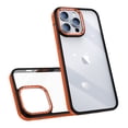 thumbnail image 1 of ELEHOLD for iPhone 15 Pro Max Case Transparent Crystal Clear Back Case Carbon Fiber Texture Bumper Shockproof Protective Slim Anti-Yellowing Cover for iPhone 15 Pro Max,orange, 1 of 7