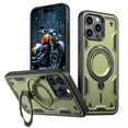 thumbnail image 1 of ELEHOLD For iPhone 15 Pro Max Ergonomic Design Military Grade Shockproof Protective Case Magnetic Ring Stand Rugged Cover, Non-Slip, Support Wireless Charging, Olivegreen, 1 of 1
