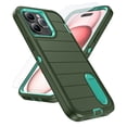 thumbnail image 1 of ELEHOLD for iPhone 15 Pro Max Hybrid Rugged Case with HD Screen Protector,Dual Layer Hard Protective Invisible Kickstand Non-Slip Drop-Proof Shockproof Anti-Scratches Heavy Duty Cover,Darkgreen+Mint, 1 of 7
