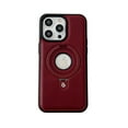 thumbnail image 1 of ELEHOLD for iPhone 15 Pro Max Magnetic Case Premium Leather Logo Hollow Design Foldable Ring Holder Kickstand Case Support MagSafe Charging Shockproof Hybrid Anti-Scratch 6.7 Inch Cover, Winered, 1 of 9