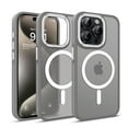 thumbnail image 1 of ELEHOLD for iPhone 15 Pro Max Matte Magnetic Case,Translucent Clear Cover Compatible with Mag Safe, Military Grade Drop Protection Shockproof Back Phone Cover for iPhone 15 Pro Max,Grey, 1 of 7