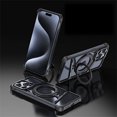 thumbnail image 1 of ELEHOLD for iPhone 15 Pro Max Premium Metal Frameless Bumper Case, Luxury Metal Ring Kickstand Magnetic Holder Shockproof Anti-Scratch Slim Borderless Protective Case for iPhone 15 Pro Max,Black, 1 of 11