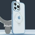 thumbnail image 1 of ELEHOLD for iPhone 15 Pro Max Slim Matte Case,Mag Safe Magnetic Translucent Frosted with Foldable Ring Holder Stand Shockproof Protective Case Cover for iPhone 15 Pro Max,Blue, 1 of 6