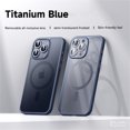 thumbnail image 1 of ELEHOLD for iPhone 15 Pro Max Translucent Matte Case Removable All-inclusive Lens Protection Slim Lightweight Magnetic Compatible with MagSafe Shockproof Case for iPhone 15 Pro Max,blue, 1 of 6