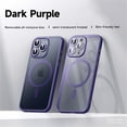 thumbnail image 1 of ELEHOLD for iPhone 15 Pro Max Translucent Matte Case Removable All-inclusive Lens Protection Slim Lightweight Magnetic Compatible with MagSafe Shockproof Case for iPhone 15 Pro Max,purple, 1 of 6