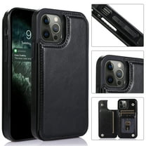 ELEHOLD for iPhone 15 Pro Max Wallet Case , Ultra Slim Luxury Premium Leather Card Holder Kickstand Shockproof Magnetic Clasp Protective Case for iPhone 15 Pro Max,Black
