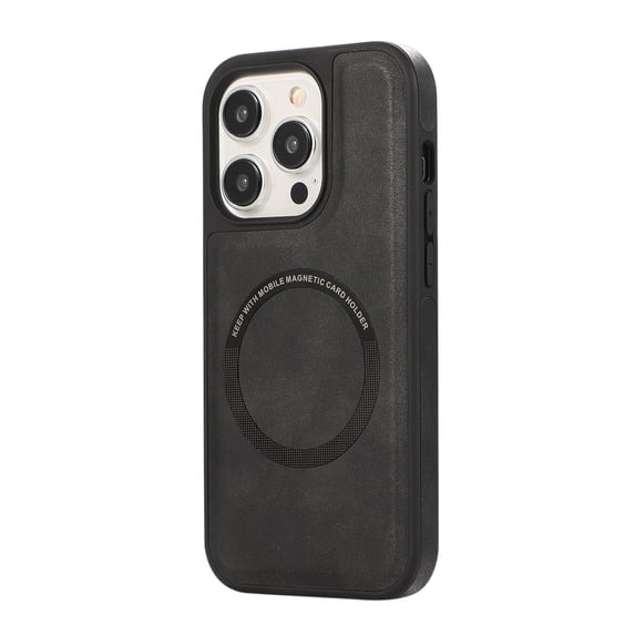 ELEHOLD for iPhone 15 Pro Premium PU Leather Case,Slim Thin Lightweight Skin-Friendly Strong Magnetic Compatible with Mag Safe Anti-Scratch Shockproof Case for iPhone 15 Pro,black